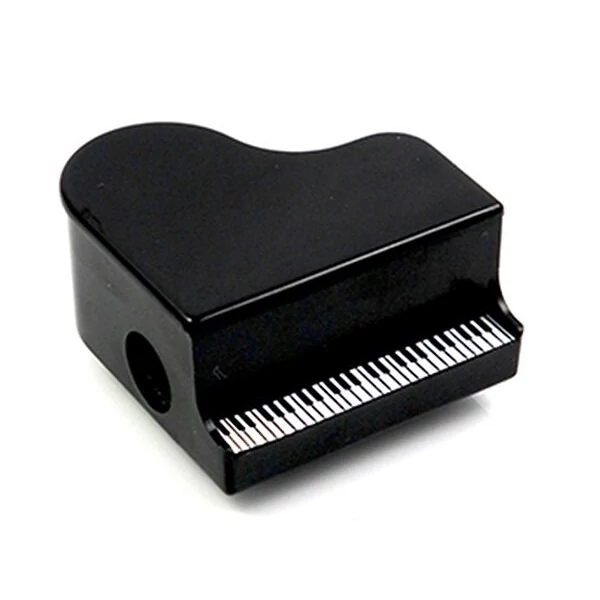 Zongora formájú fekete műanyag ceruzahegyező AGS2001 Zenei ajándéktárgy