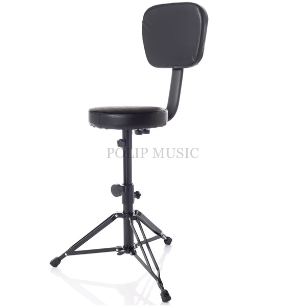 Bespeco DT3  állítható magasság  56-70 cm háttámlás acél háromlábas dobszék