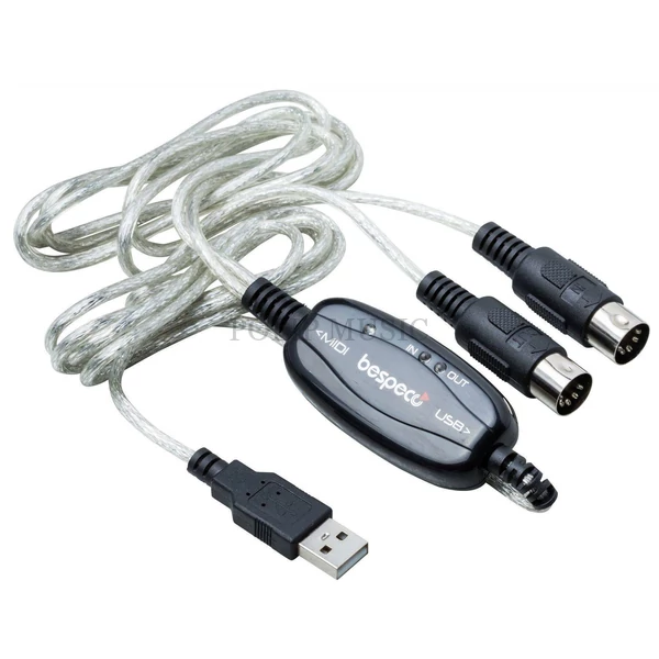 Bespeco BMUSB100 Plug & Play USB / MIDI kábel 5-pólusú 2m