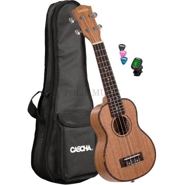 Cascha HH 2027 DE Premium Mahogany Soprano Ukulele Bundle EN