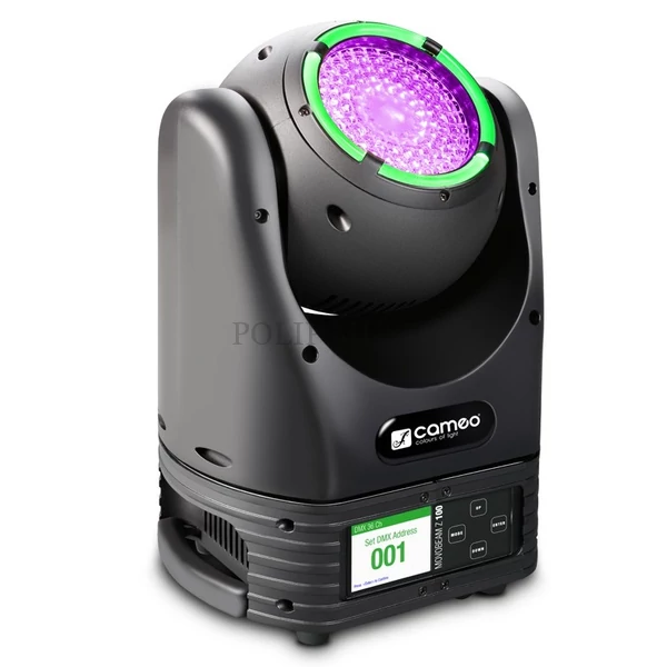 Cameo MOVO BEAM Z100 Moving Head robotlámpa korlátlan forgással és LED gyűrűvel, 60 W-os Osram LED, zoom