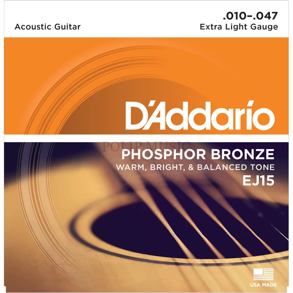 D'Addario EJ15 Light tension 010-047  akusztikus gitárhúr szett