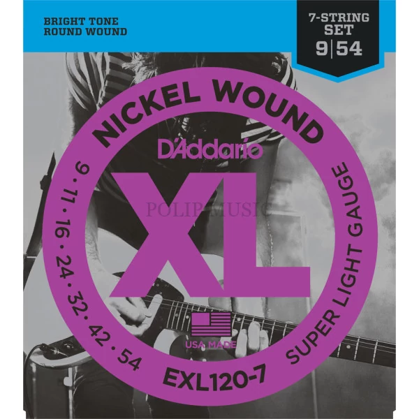 D’Addario EXL120-7 Super Light 009-054 elektromos gitárhúr szett