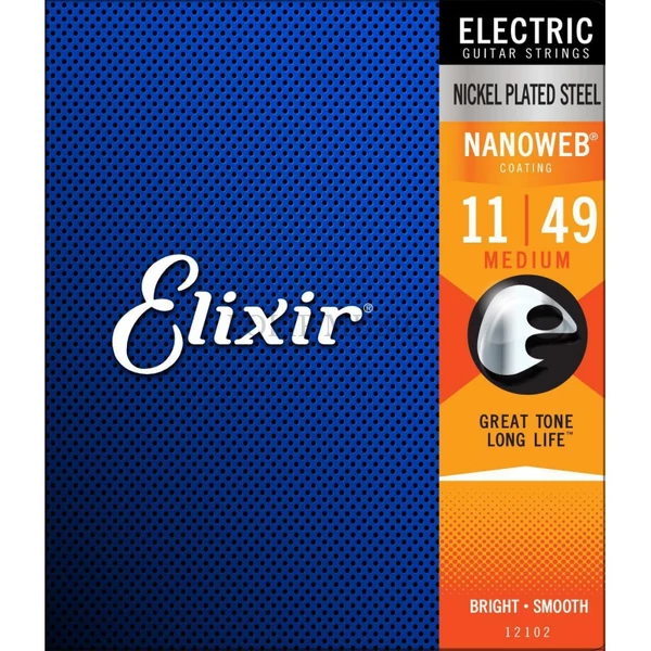 Elixir 12102 NanoWeb Medium 011-049 elektromos gitárhúr szett