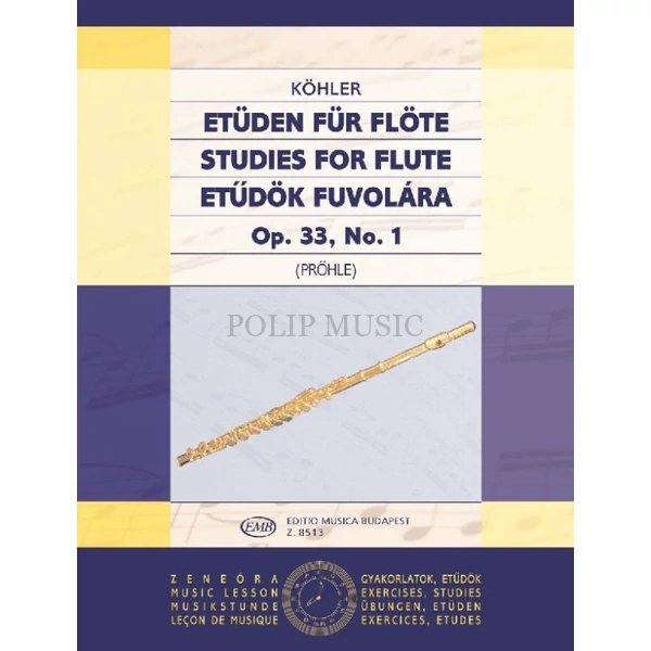 Köhler Etüdök fuvolára Op.33, No.1