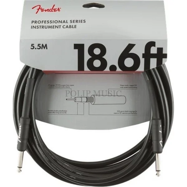 Fender Professional Series Fekete Egyenes - Pipa 5,5m