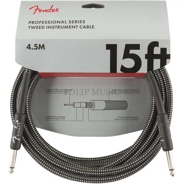 Fender Professional Series Instrument Cable 4,5 m Gray Tweed