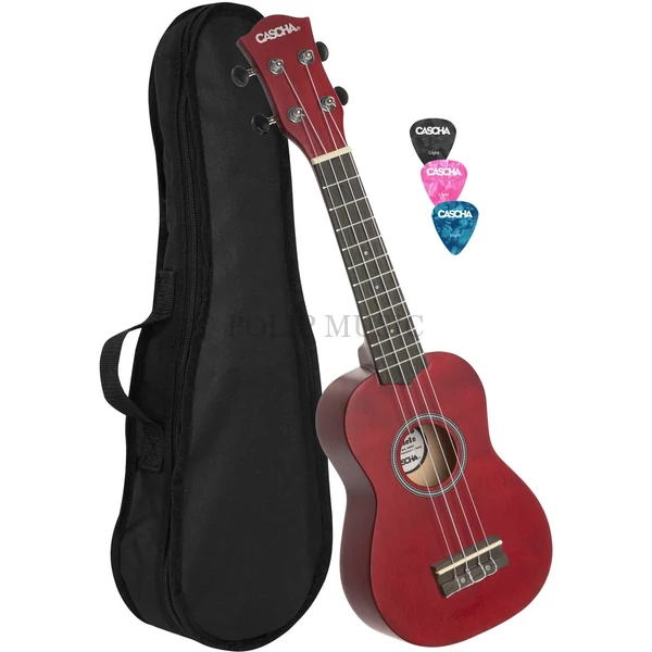Cascha HH3961 Red szoprán ukulele szett