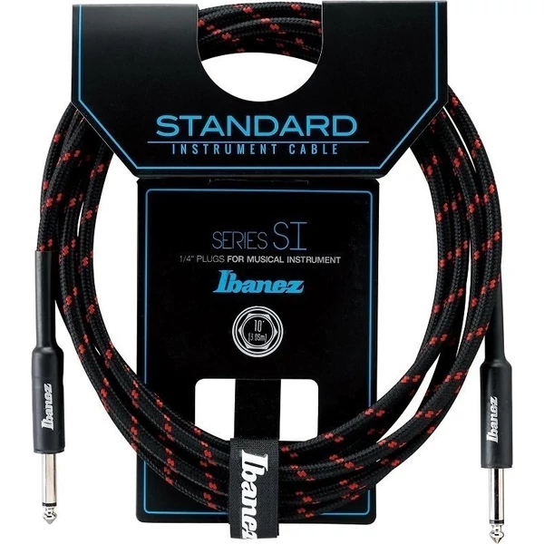 Ibanez SI10-BW Woven Cable Black Red 3m