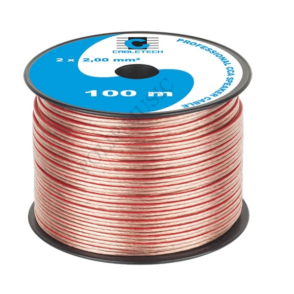 Cabletech KAB0359 transzparens réz-alumínium CCA, 2x2 mm2 Hangszórókábel méterre