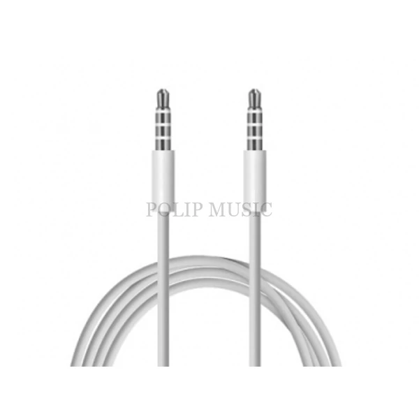 Kábel KPO2741A-1 3,5mm 4 pólusú jack dugó - dugó kábel, fehér  1m