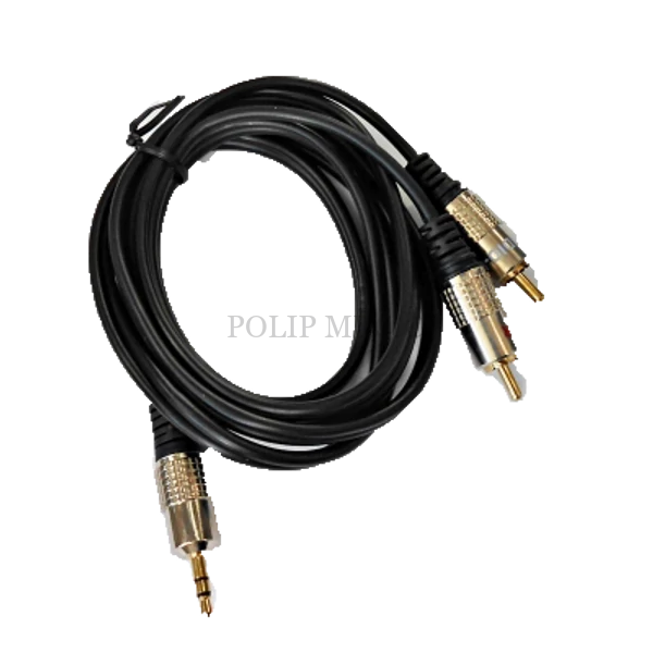 KPO 1002-3 3,5mm jack - 2RCA kábel,aranyozott fém csatlakozóval 3m