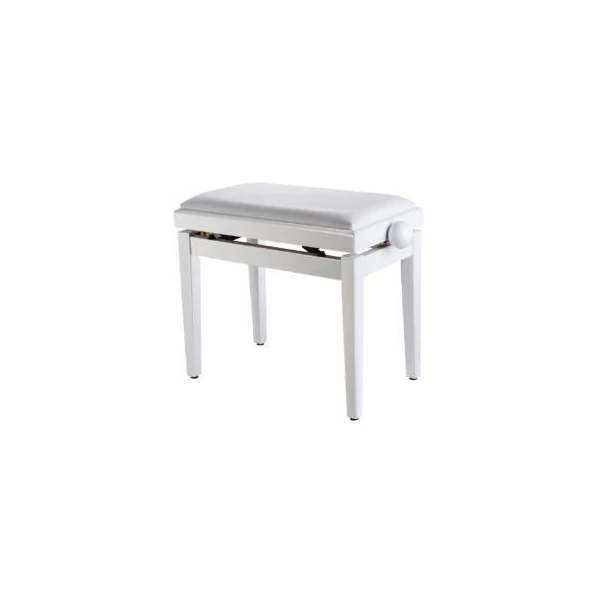 Lewitz TBS020 WH állítható magasság 48-58 cm fehér műbőr - fényes fehér felületű zongorapad