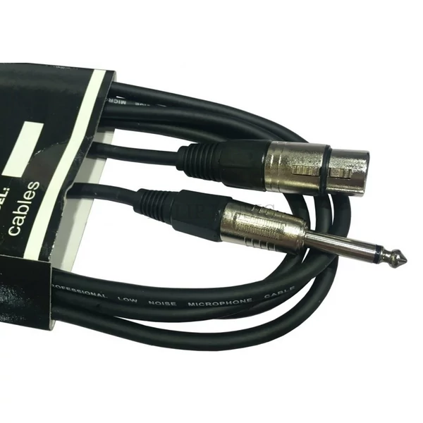 Lewitz TMC202 Fekete XLR mama - 6,3 Jack mikrofon kábel 3 m