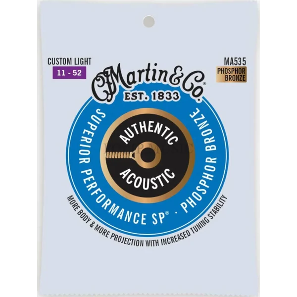 Martin MA535 Authentic Foszfor bronz Ball End Light 011-052 akusztikus gitárhúr szett
