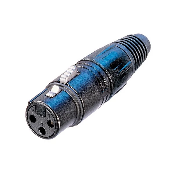 Neutrik NC3FX-B 3 pólusú XLR aljzat egyenes
