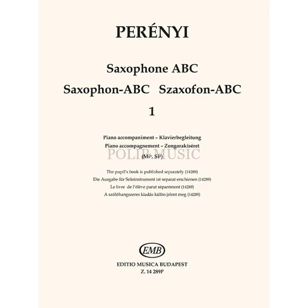 Perényi Éva – Perényi Péter Szaxofon ABC1 Zongorakíséret (Mib, Sib) kotta