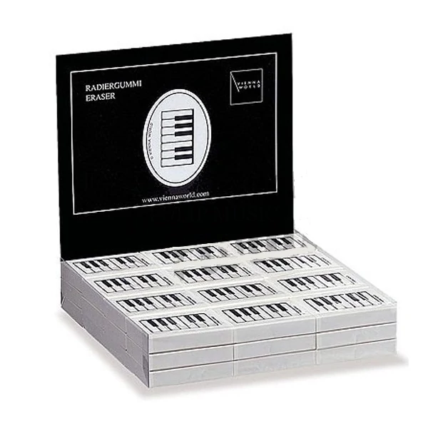 Fehér színű AGE1048 zongorabillentyű mintás radír 6 x 2,5 cm Zenei ajándéktárgy