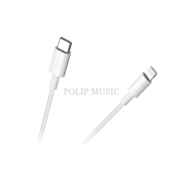 Rebel RB-6009-100-W USB Type-C - Lightning kábel, fehér színű, 1m