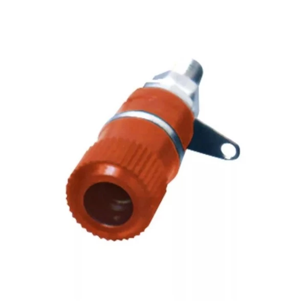 HOME BA 2/RD banánaljzat, piros, műanyag, szigetelt, forrasztható beépíthető banánaljzat