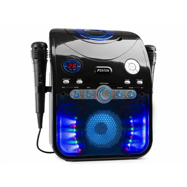 Fenton SBS20BL karaoke party hangfal (Bluetooth, USB, CD, 2x Mikrofon)