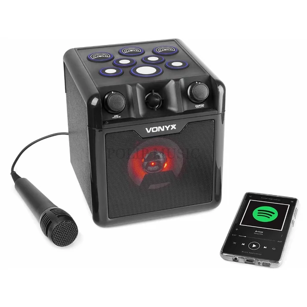Vonyx SBS50B-DRUM akkumulátoros, karaoke hordozható hangfal 50W + dobgép