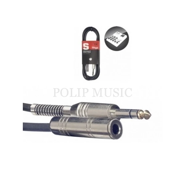 Stagg SAC3PSJS DL3 sztereó 6,3Jack aljzat - 6,3Jack dugó kábel 3m