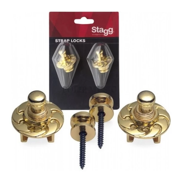 Stagg SSL1 GD Strap Lock arany tüske és pánt zár