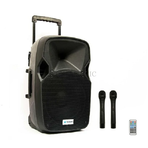 Thunder Audio ACCU12 600W 2xMik + MP3 + Bluetooth + FM akkumulátoros hordozható hangfal