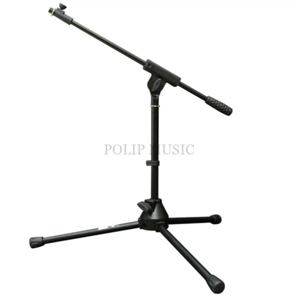 Voice-Kraft V-MS009 Alacsony mikrofon állvány(50 cm),fekete teleszkópos gémmel