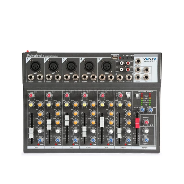 Vonyx VMM-F701 -7csatornás MP3 + Effekt zenekari keverő