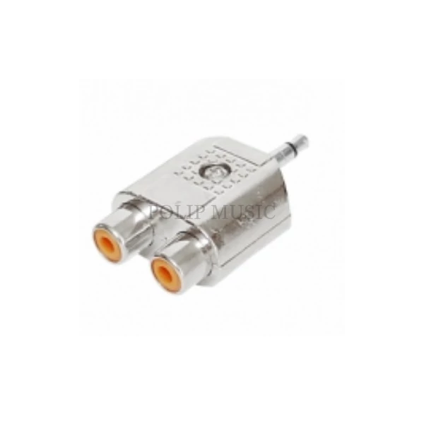 ZLA0298S Jack - RCA átalakító 3,5mm sztereó jack dugó - 2RCA aljzat ezüst
