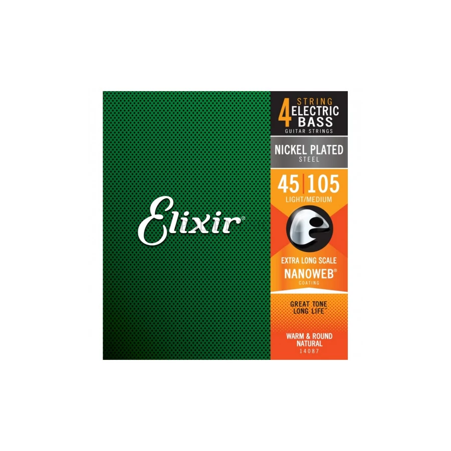 Elixir  Nanoweb 14087 045-105 Light /Medium XL Extra Long basszusgitár  húr szett