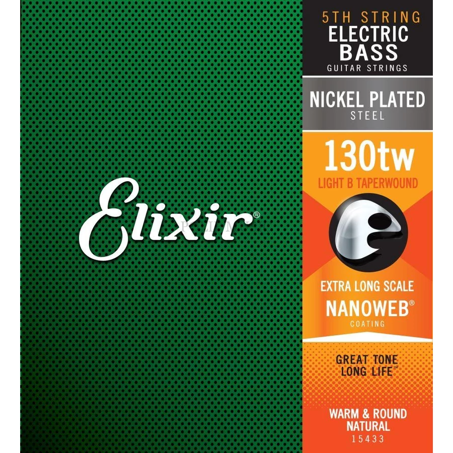 Elixir 15433 Electric Bass NanoWeb Medium XL B 130tw húr elektromos basszusgitárhoz