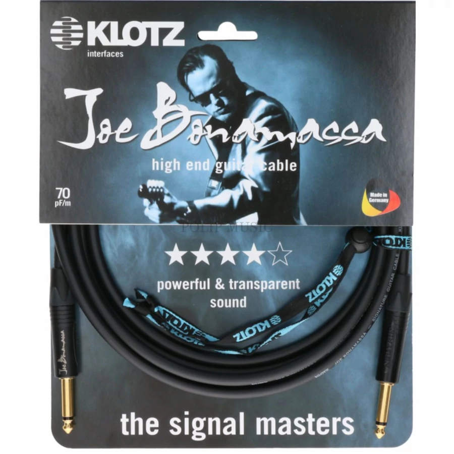 Klotz JBNPP045 Joe Bonamassa high end gitárkábel jac- jack dugókkal, 4,53 m