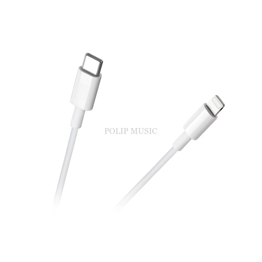 Rebel RB-6009-100-W USB Type-C - Lightning kábel, fehér színű, 1m