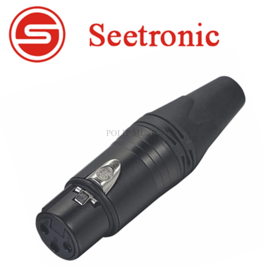 Seetronic SC3FXX-BG XLR lengő mama csatlakozó, 3 pólusú, (fekete, aranyozott érinkezővel)