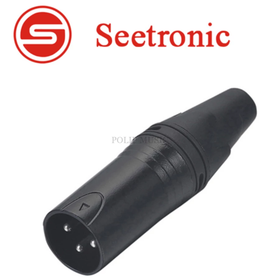 Seetronic SC3MXX-B XLR lengő papa csatlakozó, 3 pólusú, (fekete)