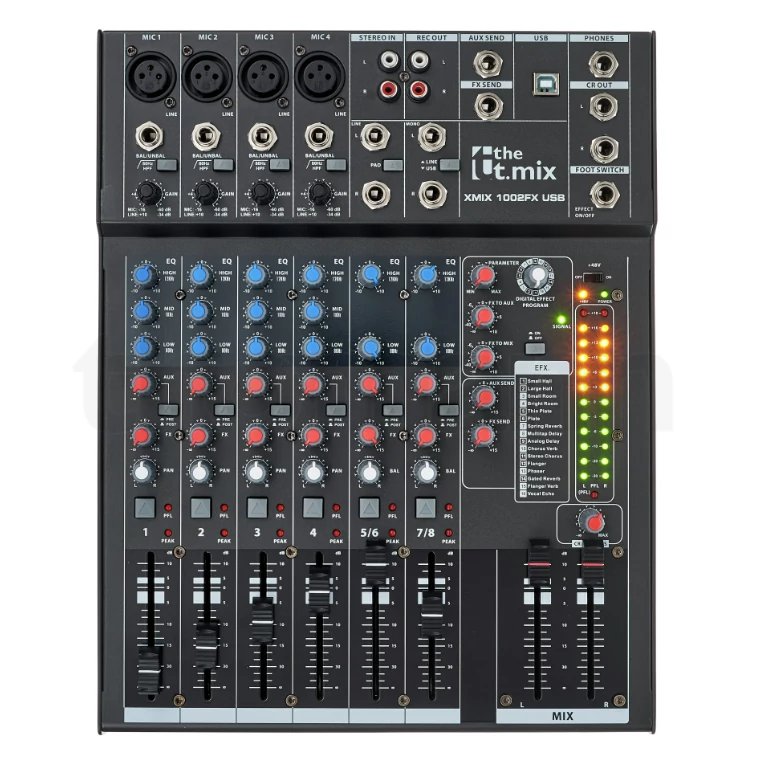 the t.mix xmix 1002 FX USB 10 csatornás analóg keverő