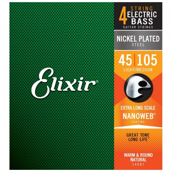 Elixir  Nanoweb 14087 045-105 Light /Medium XL Extra Long basszusgitár  húr szett