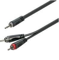 Soundsation® SJRR-30BK átalakító kábel 3.5 stereo jack – 2x RCA apa (3m)