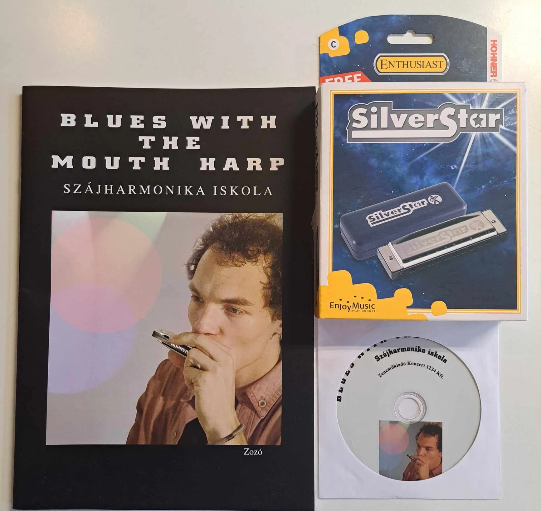 Blues harmonika iskola + CD + harmonika