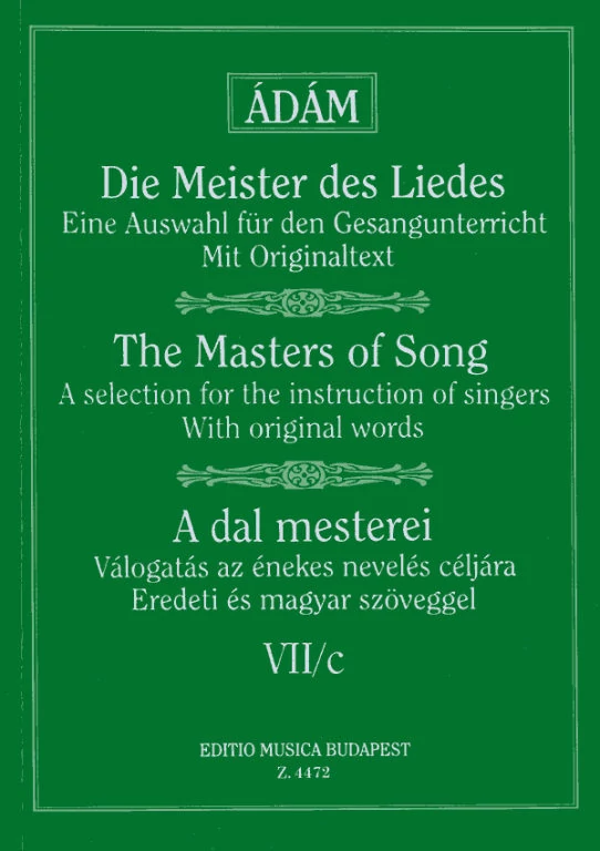 Ádám Jenő A DAL MESTEREI 7/c Brahms, Franz, Grieg, Csajkovszkij és Rimszkij-Korszakov dalai magas hangra