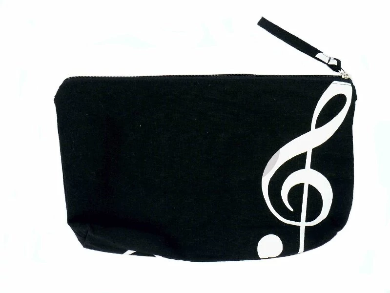 Agifty Creative art & music gifts AGB3017 Fekete, violinkulcs mintás neszeszer béléssel 24 x 14 x 3,5 cm Zenei ajándéktárgy