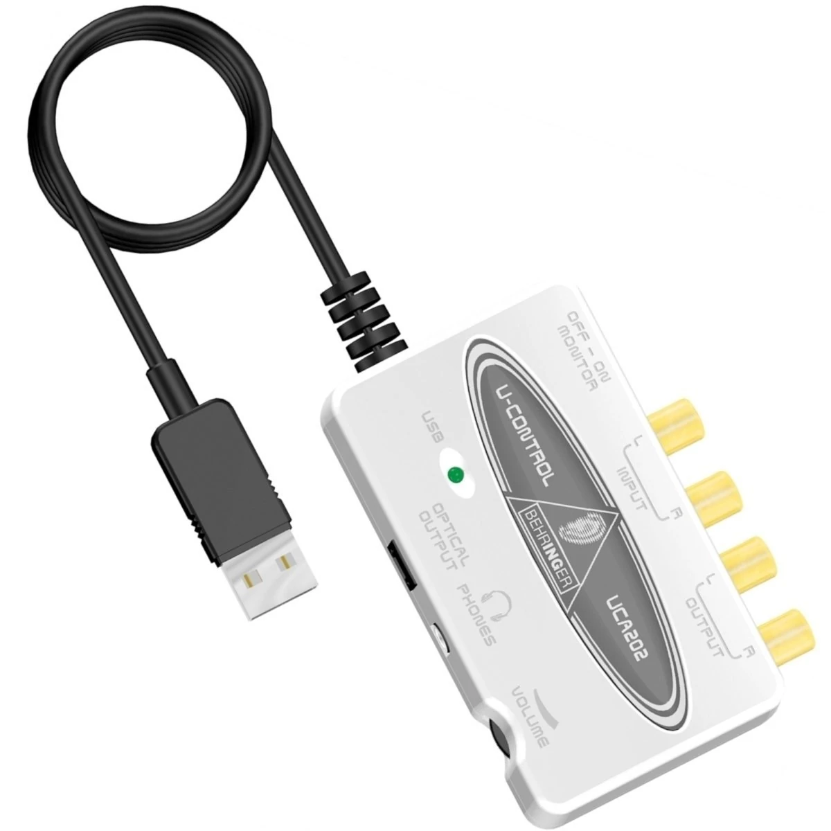 Behringer UCA 202 U-CONTROL Kompakt, ultra alacsony késéssel rendelkező 2 csatornás 2in/2out USB audio interfész