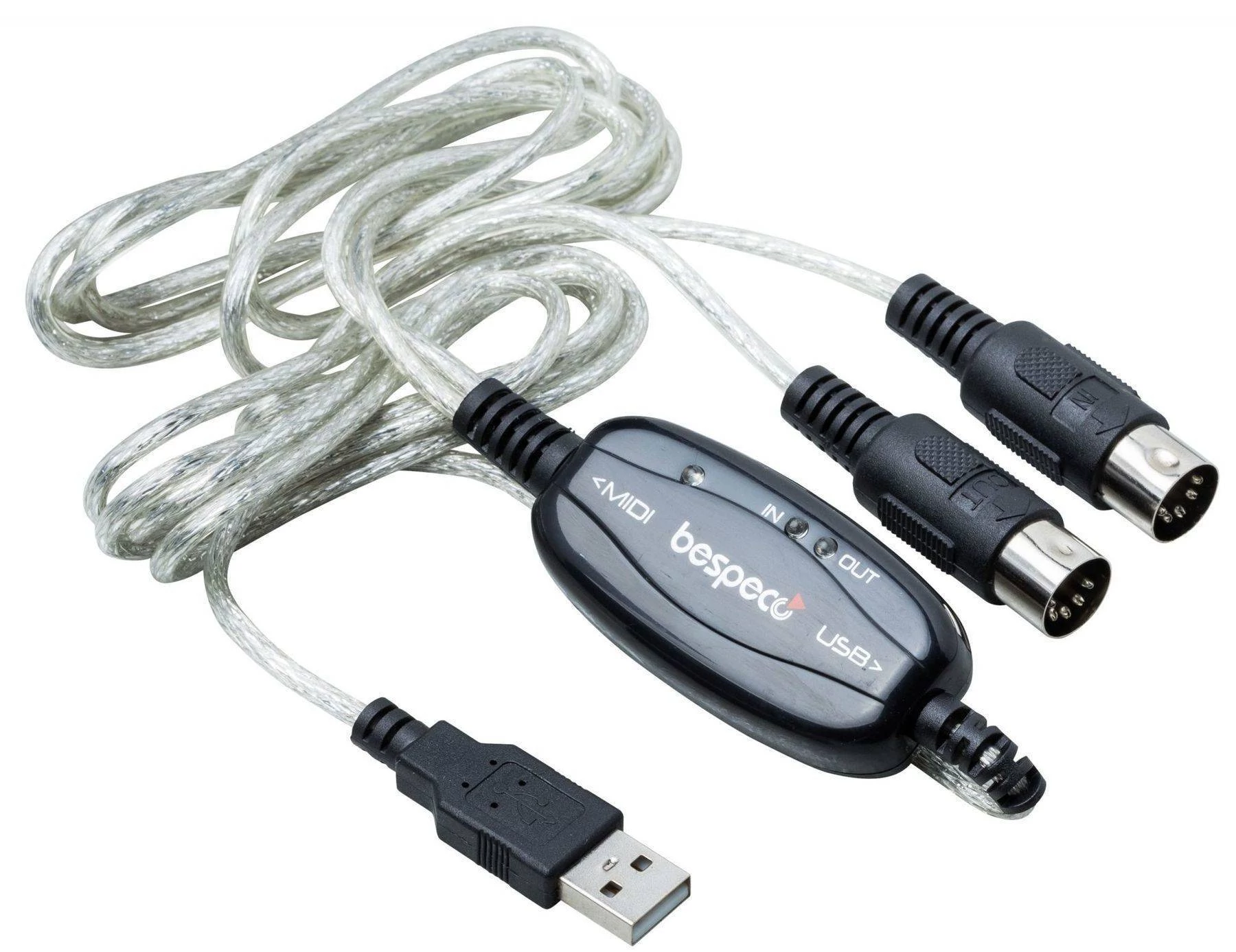 Bespeco BMUSB100 Plug & Play USB / MIDI kábel 5-pólusú 2m