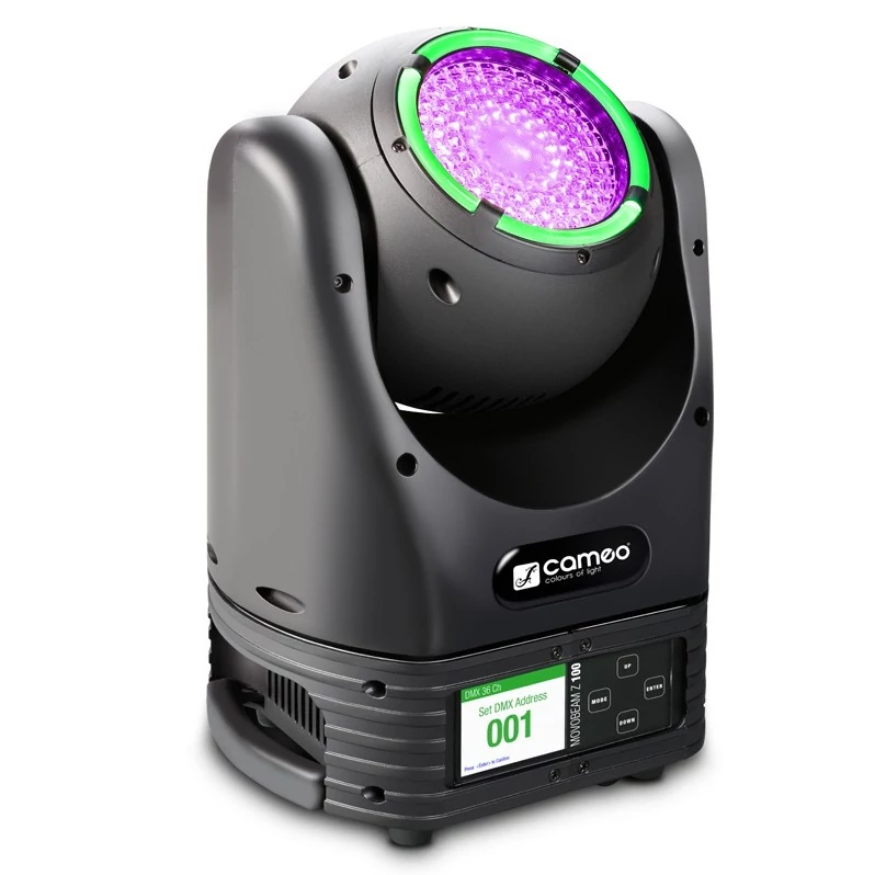 Cameo MOVO BEAM Z100 Moving Head robotlámpa korlátlan forgással és LED gyűrűvel, 60 W-os Osram LED, zoom