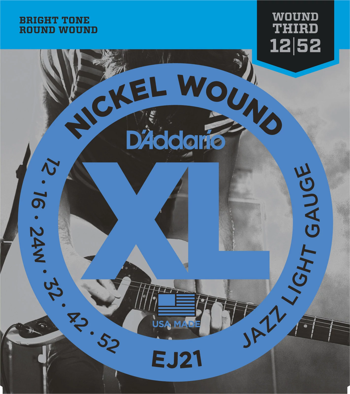 D'Addario EJ21 Jazz Light Húrkészlet 012-052 elektromos gitár húrszett