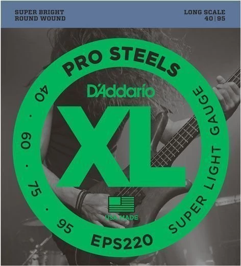 D'Addario EPS220 Super Light Prosteels, széria XL long scale  40-95 basszusgitár húr szett