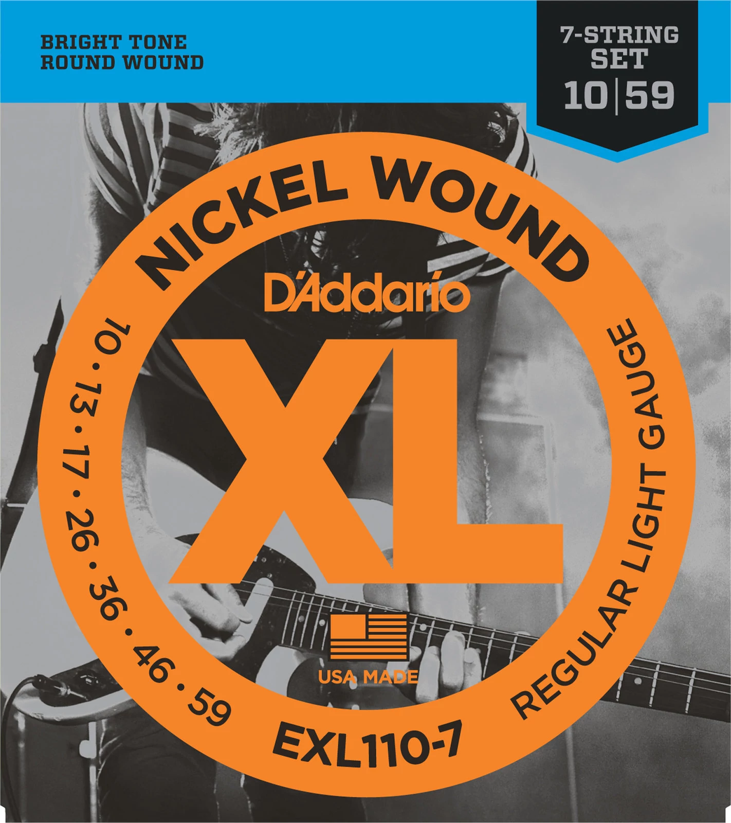 D'Addario EXL110-7  7 húros Regular Light 010-059 Elektromos gitár húr szett